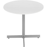 Newland Height-Adjustable Round Table, 36" L x 36" W x 29" H, 1" Top, Laminate/Polypropylene, White Trail Hammer and Bolt