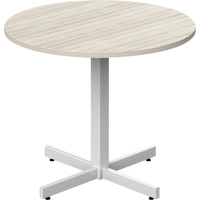 Newland Height-Adjustable Round Table, 36" L x 36" W x 29" H, 1" Top, Laminate, Tan Trail Hammer and Bolt
