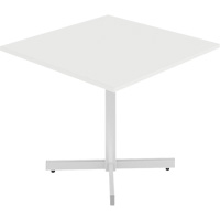 Newland Height-Adjustable Square Table, 36" L x 36" W x 29" H, 1" Top, Laminate, White Trail Hammer and Bolt