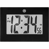 Large Frame Clock, Digital, Battery Operated, 9" W x 1" D x 6.5" H, Black Trail Hammer and Bolt