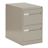 Vertical Filing Cabinet with Recessed Drawer Handles, 2 Drawers, 18.15" W x 26.56" D x 29" H, Beige Trail Hammer and Bolt