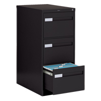 Vertical Filing Cabinet with Recessed Drawer Handles, 3 Drawers, 18.15" W x 26.56" D x 40" H, Black Trail Hammer and Bolt