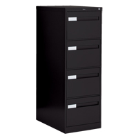 Vertical Filing Cabinet with Recessed Drawer Handles, 4 Drawers, 18.15" W x 26.56" D x 52" H, Black Trail Hammer and Bolt