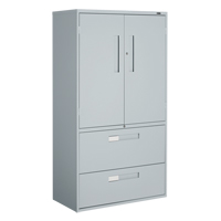 Armoire Multi-Stor, Acier, 3 Tablettes, 65-1/4" h x 36" la x 18" P, Gris Trail Hammer and Bolt