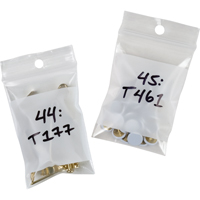 White Block Poly Bags, Reclosable, 3" x 2", 2 mils Trail Hammer and Bolt