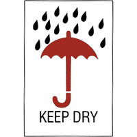 "Keep Dry" Special Handling Labels, 6" L x 4" W, Red on White Trail Hammer and Bolt