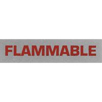 "Flammable" Special Handling Labels, 5" L x 2" W, Black on Red Trail Hammer and Bolt