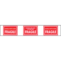 Pre-Printed Message Tapes, 1-7/8" W, White on Red Trail Hammer and Bolt