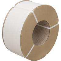 Strapping, Polypropylene, 3/8" W x 12900' L, White, Machine Grade Trail Hammer and Bolt