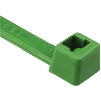 T Series Cable Ties, 8" Long, 50 lbs. Tensile Strength, Green Trail Hammer and Bolt