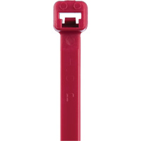 T Series Cable Ties, 8" Long, 50 lbs. Tensile Strength, Red Trail Hammer and Bolt