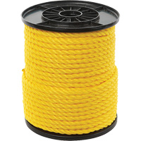 Corde torsad&eacute;e jaune &agrave; trois brins 3/8", Polypropyl&egrave;ne, 250' Trail Hammer and Bolt