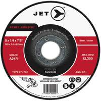 Meule abrasive motoris&eacute;e A24R, 4-1/2" x 1/4", Arbre 7/8", Type 27 Trail Hammer and Bolt
