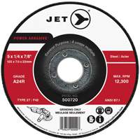 Meule POWER ABRASIVE, 4" x 1/4", Arbre 5/8", Type 27 Trail Hammer and Bolt