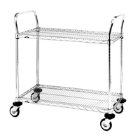 Chariot utilitaire &agrave; usage standard avec tablettes en treillis m&eacute;tallique, Chrom&eacute;, 24" x 39" x 36", Capacit&eacute; 375 lb Trail Hammer and Bolt