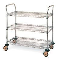 Chariot utilitaire &agrave; usage standard avec tablettes en treillis m&eacute;tallique, Chrom&eacute;, 24" x 39" x 36", Capacit&eacute; 375 lb Trail Hammer and Bolt
