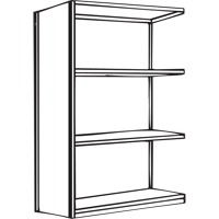 Interlok Shelving Unit, Steel, Boltless, 450 lbs. Capacity, 48" W x 88" H x 24" D Trail Hammer and Bolt