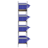 Wide Span Shelving with Jumbo Plastic Bins, Steel, Boltless, 800 lbs. Capacity, 66" W x 72" H x 18" D Trail Hammer and Bolt