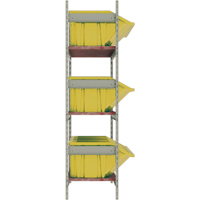 Wide Span Shelving with Jumbo Plastic Bins, Steel, Boltless, 800 lbs. Capacity, 66" W x 60" H x 18" D Trail Hammer and Bolt
