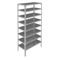 Shelving Unit, Galvanized Steel, Slotted Angle, 300 lbs. Capacity, 48" W x 96" H x 12" D Trail Hammer and Bolt