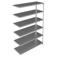 Shelving Unit, Galvanized Steel, Slotted Angle, 275 lbs. Capacity, 48" W x 72" H x 18" D Trail Hammer and Bolt