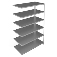 Shelving Unit, Galvanized Steel, Slotted Angle, 275 lbs. Capacity, 48" W x 72" H x 24" D Trail Hammer and Bolt