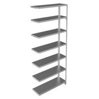 Shelving Unit, Galvanized Steel, Slotted Angle, 400 lbs. Capacity, 36" W x 84" H x 12" D Trail Hammer and Bolt