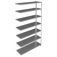 Shelving Unit, Galvanized Steel, Slotted Angle, 300 lbs. Capacity, 48" W x 84" H x 15" D Trail Hammer and Bolt