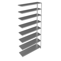 Shelving Unit, Galvanized Steel, Slotted Angle, 300 lbs. Capacity, 48" W x 96" H x 12" D Trail Hammer and Bolt