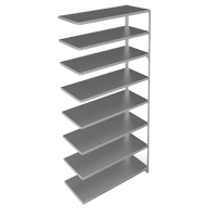 Shelving Unit, Galvanized Steel, Slotted Angle, Add-On, 48" W x 96" H x 18" D Trail Hammer and Bolt