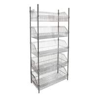 &eacute;tag&egrave;re &agrave; paniers-tablettes en treillis m&eacute;tallique, Tiers 5, 48" la x 74" h x 24" p Trail Hammer and Bolt
