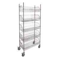 Chariot &agrave; tablette avec panier en treillis, Tiers 5, 36" la x 80" h x 18" p Trail Hammer and Bolt