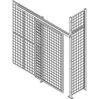 Porte &agrave; glissi&egrave;re robuste pour cloison en treillis m&eacute;tallique, 4' la x 8' h Trail Hammer and Bolt
