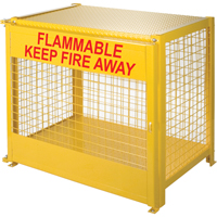 Gas Cylinder Cabinets, 6 Cylinder Capacity, 44" W x 30" D x 37" H, Yellow Trail Hammer and Bolt