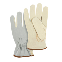 Gants de conducteur &agrave; dos fendu, Grand, Paume en Cuir fleur de vache Trail Hammer and Bolt