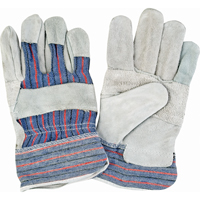 Gants d'ajusteur &agrave; paume renforc&eacute;e d'usage standard, Grand, Paume en Cuir de vache refendu, Doublure en Coton Trail Hammer and Bolt