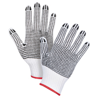 Double-Sided Dotted String Knit Gloves, Poly/Cotton, Double Sided, 7 Gauge, Small Trail Hammer and Bolt