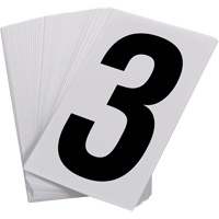Pressure Sensitive Numbering, 3, 3-1/2" H, Black on White Trail Hammer and Bolt