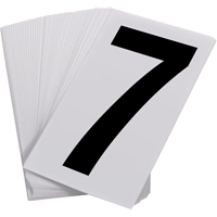 Pressure Sensitive Numbering, 7, 3-1/2" H, Black on White Trail Hammer and Bolt