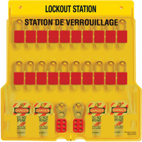 Station de verrouillage, Cadenas Thermoplastique, Capacit&eacute; de 20, Cadenas Compris Trail Hammer and Bolt