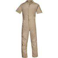 Short Sleeved Coveralls, Men's, Tan, Size Small Trail Hammer and Bolt