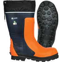 Bushwhacker Chainsaw Boots, Rubber, Steel Toe, Size 6, Puncture Resistant Sole Trail Hammer and Bolt