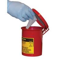 Mini Bench - Top Oily Waste Cans, FM Approved, 0.45 US gallon, Red Trail Hammer and Bolt