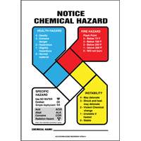 NFPA Notice Chemical Hazard Safety Sign Trail Hammer and Bolt