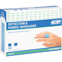 Bandages, Rectangulaire/carr&eacute;e, 3", Tissu d&eacute;tectable, St&eacute;rile Trail Hammer and Bolt