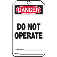 Safety Tags, Cardstock, 3-1/4" W x 5-3/4" H, English Trail Hammer and Bolt