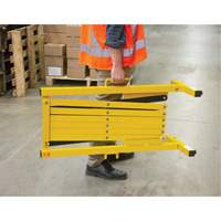 Expandable Barrier, 37" H x 11' L, Black/Yellow Trail Hammer and Bolt