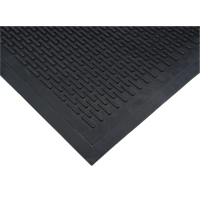 Low-Profile Matting, Rubber, Scraper Type, Solid Pattern, 3' x 5', Black Trail Hammer and Bolt