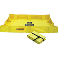 QuickBerm&reg; Lite Containment Berm, 79 gal. Capacity, 4' W x 4' L x 8" H, Snap-Up Bracket Trail Hammer and Bolt