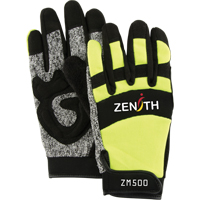 ZM500 High-Visibility Cut-Resistant Mechanic's Gloves, HPPE Palm, Size 2X-Large Trail Hammer and Bolt